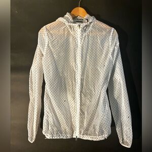 Nike White and Black Running Jacket Lightweight Athletic Design